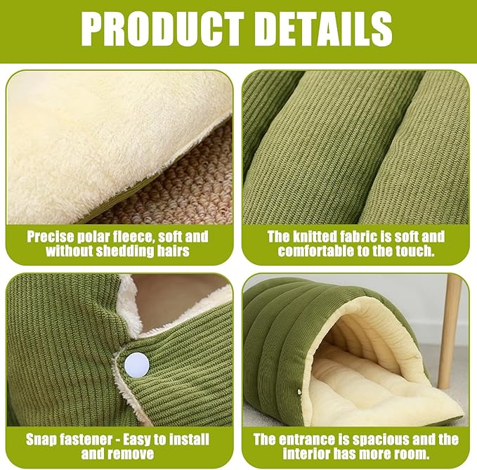 Washable Enclosed Cats House with Removable Cover Soft Plush Bed for Stress Relief Antislip Base Indoor Pet Furniture Detachable Pet Bed Cover