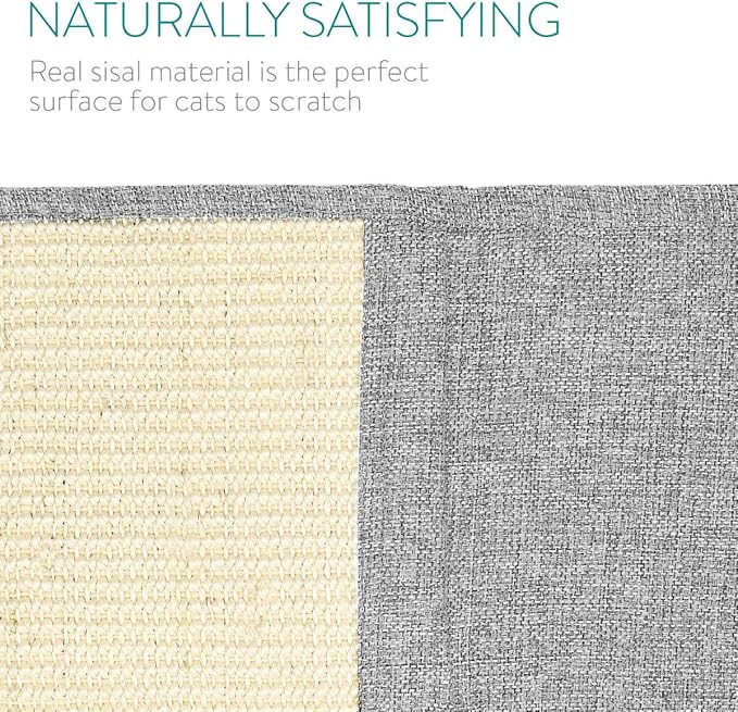 Navaris Cat Scratch Mat Sofa Protector - Natural Sisal Furniture Protector Scratching Pad for Cats - Scratch Carpet for Bed, Chair