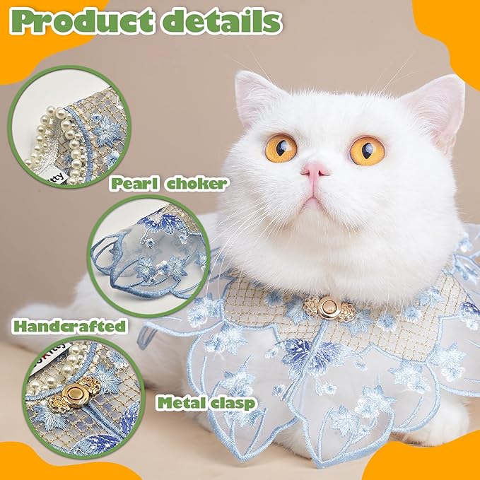 Leo Kitty Photo‑Ready Silky Pet Bandana Scarf Cape for Cats & Small Dogs – Butterfly Embroidery, Cat Halloween/Christmas Costumes Accessory, Gift-Ready
