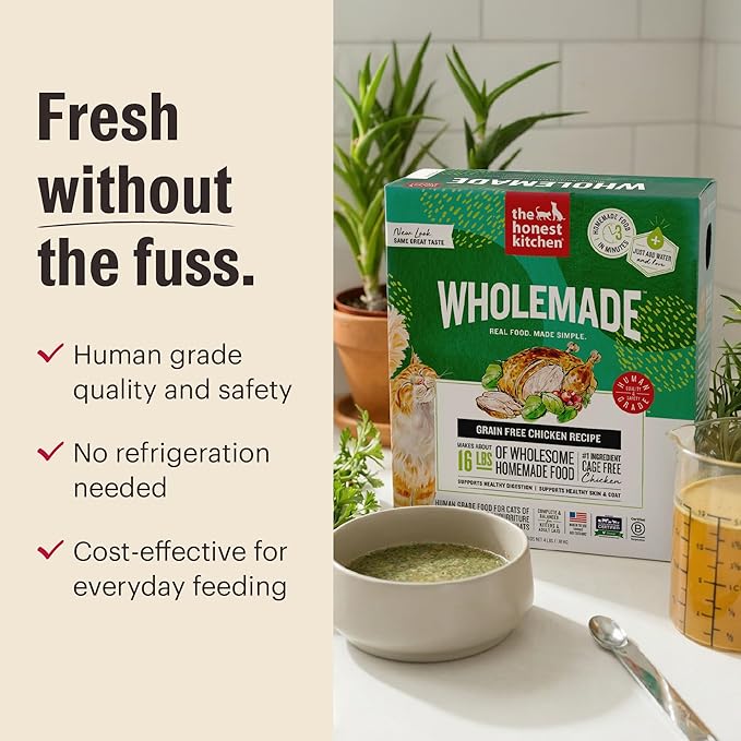 The Honest Kitchen Human Grade Dehydrated Cat Food, Grain Free Chicken Cat Food, 2 lb Box