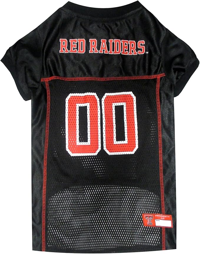 Pets First NCAA College Texas Tech Red Raiders Mesh Jersey for DOGS & CATS, X-Large. Licensed Dog Jersey with your Favorite Football/Basketball College Team