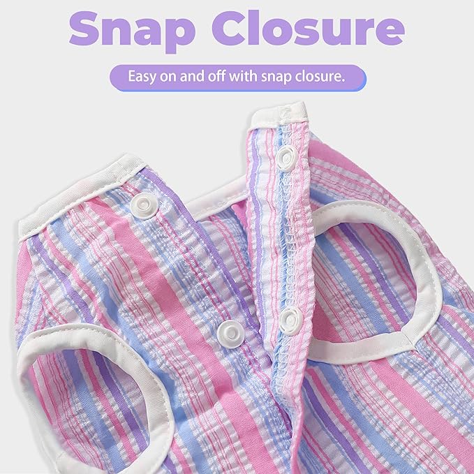 Dog Dress, Cute Pet Princess Dresses with Bright Color Design, Sweet Bowknot, Dog Clothes for Small Dogs Girl, Breathable & Lightweight, for Spring Summer, 2 Pack (Pink Purple, X-Small)