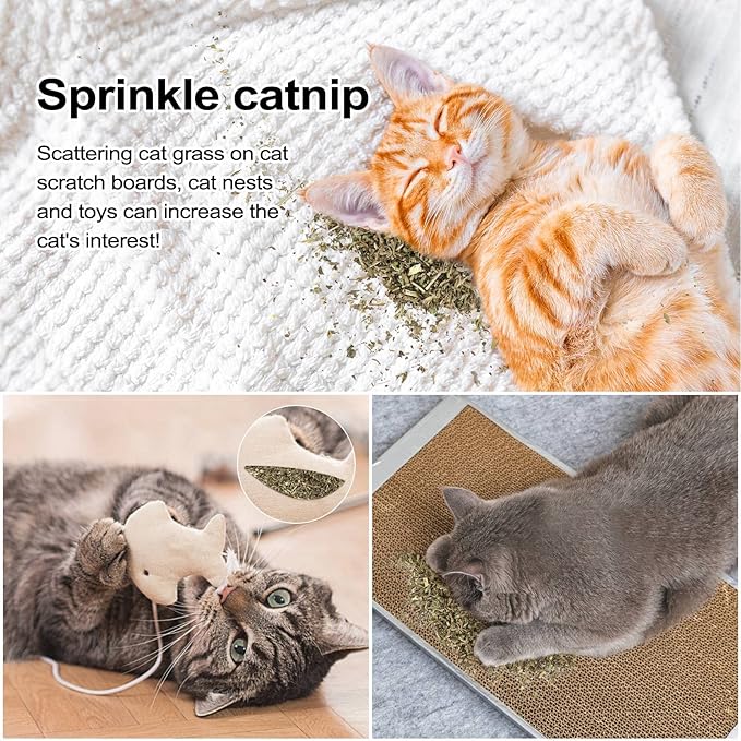 Organic Catmint, Natural Dried Catnip with Leaves & Flowers, Use for Refillable Catnip Toys for Cats, Delicately Dried and Sealed and Packaged for Easy Preservation