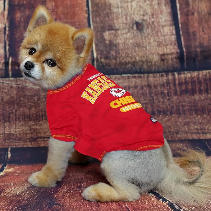 NFL Kansas City Chiefs Dog T-Shirt for Pets, Size X-Large. Officially Licensed Pet Shirt with Team Logo, Soft Stretchable Comfort Fit Apparel for Dogs & Cats