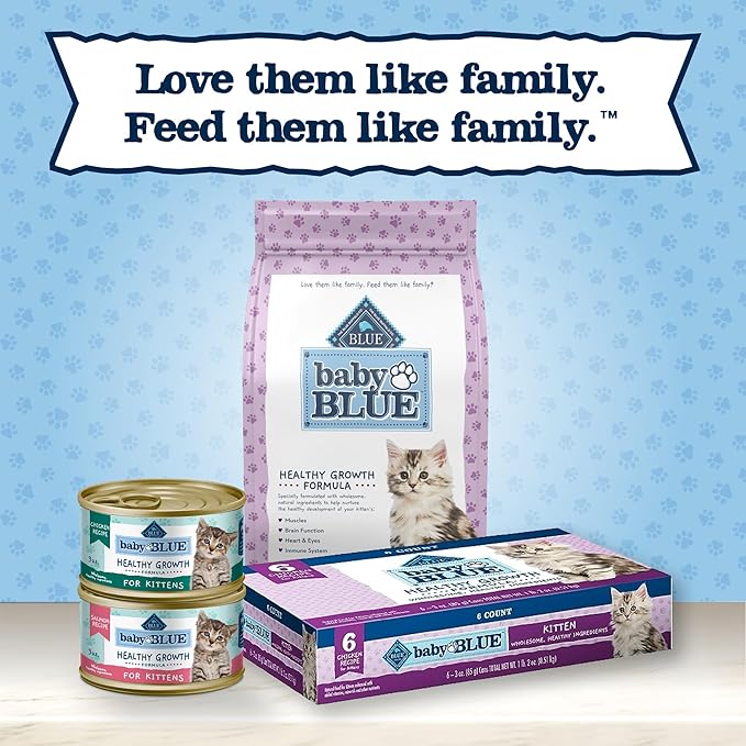Blue Buffalo Baby Blue Natural Grain-Free Wet Food for Kittens, Healthy Growth Formula with DHA, High-Protein Chicken Paté, 3 oz. Can