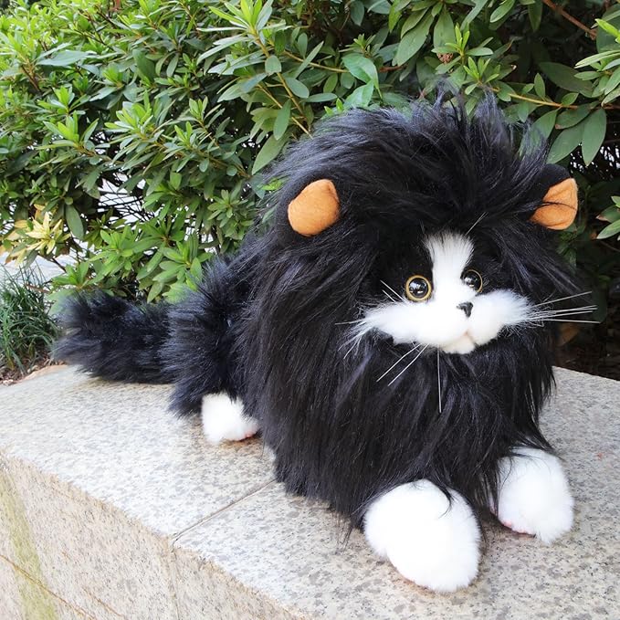 Lion Mane Wig for Cat, Funny Pet Cat & Puppy Costumes for Halloween & Christmas, Funny Pet Clothing Accessories (Medium, Black & Light Brown)