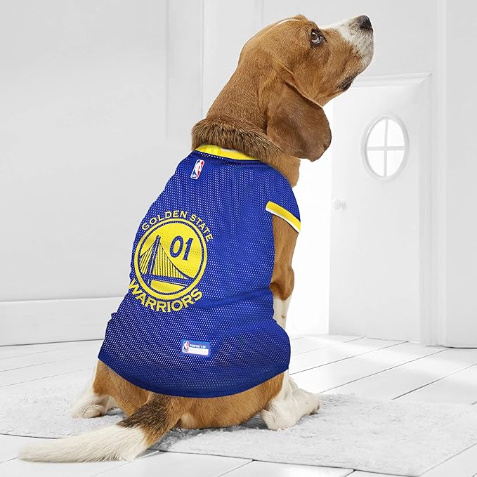 Pets First NBA GOLDEN STATE WARRIORS DOG Jersey, Small - Tank Top Basketball Pet Jersey