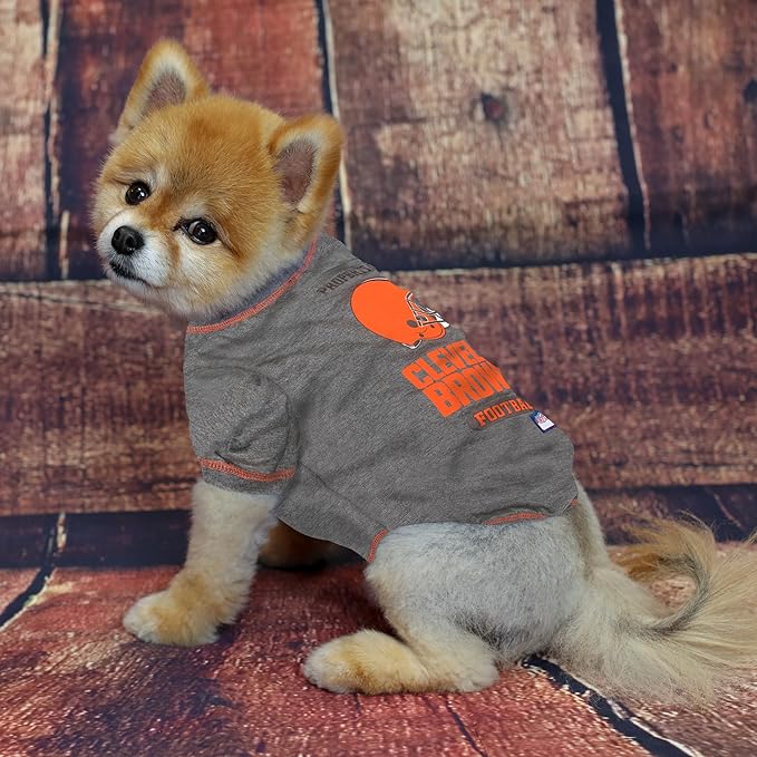 NFL Cleveland Browns Dog T-Shirt for Pets, Size X-Small. Officially Licensed Pet Shirt with Team Logo, Soft Stretchable Comfort Fit Apparel for Dogs & Cats