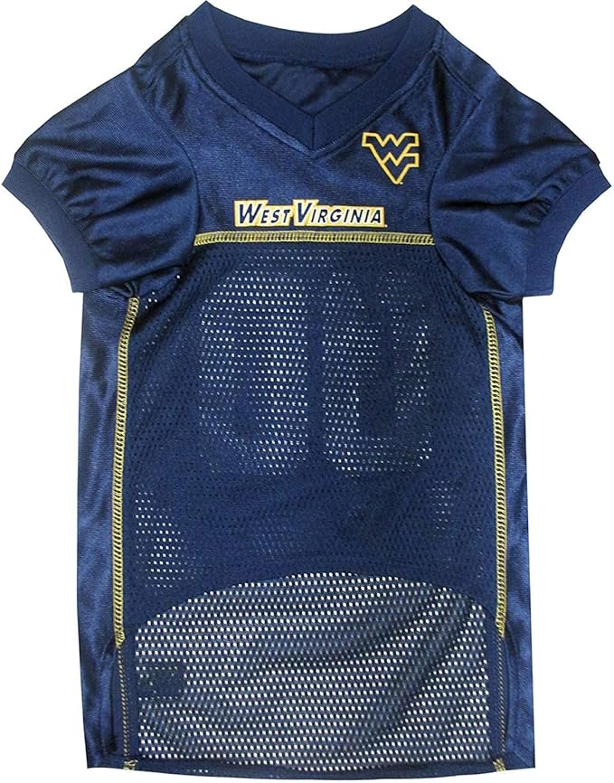 Pets First NCAA College West Virginia Mountaineers Mesh Jersey for DOGS & CATS, Small.Licensed Dog Jersey with your Favorite Football/Basketball College Team