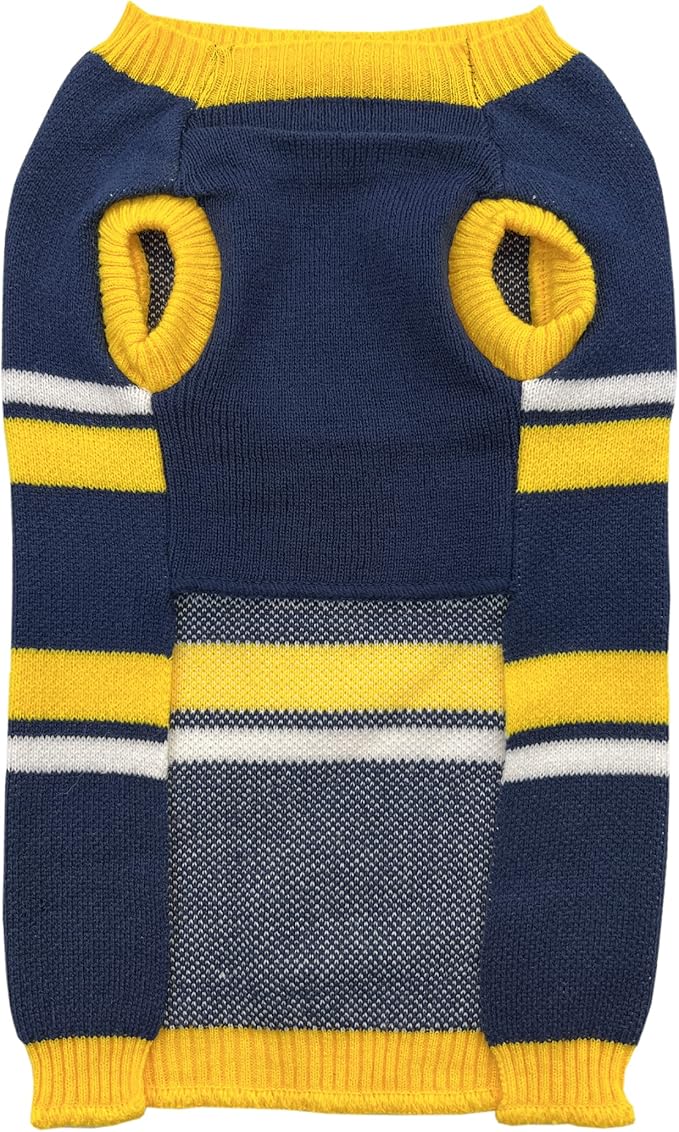 Pets First NCAA Michigan Wolverines Dog Sweater, Size Large. Warm and Cozy Knit Pet Sweater with NCAA Team Logo, Best Puppy Sweater for Large and Small Dogs, Team Color (MI-4179-LG)