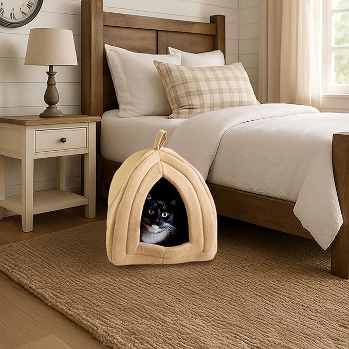 Cat House - Indoor Cat Bed with Removable Foam Cushion - Pet Tent for Kittens, Rabbits, Guinea Pigs, and Other Small Animals by PETMAKER