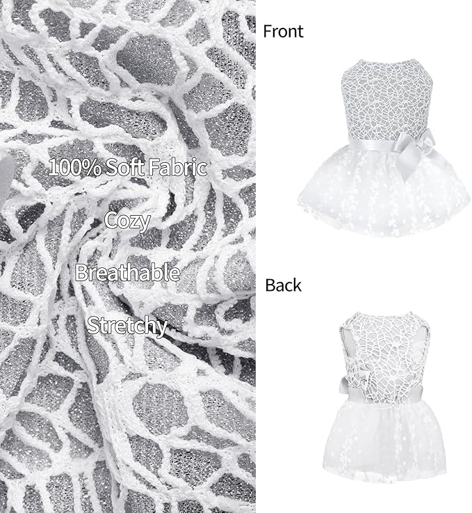 CuteBone Dog Birthday Dress Girl Puppy Skirt Tutu Cat Wedding Outfit Pet Party Clothes for Small Dogs Costume DD17XS