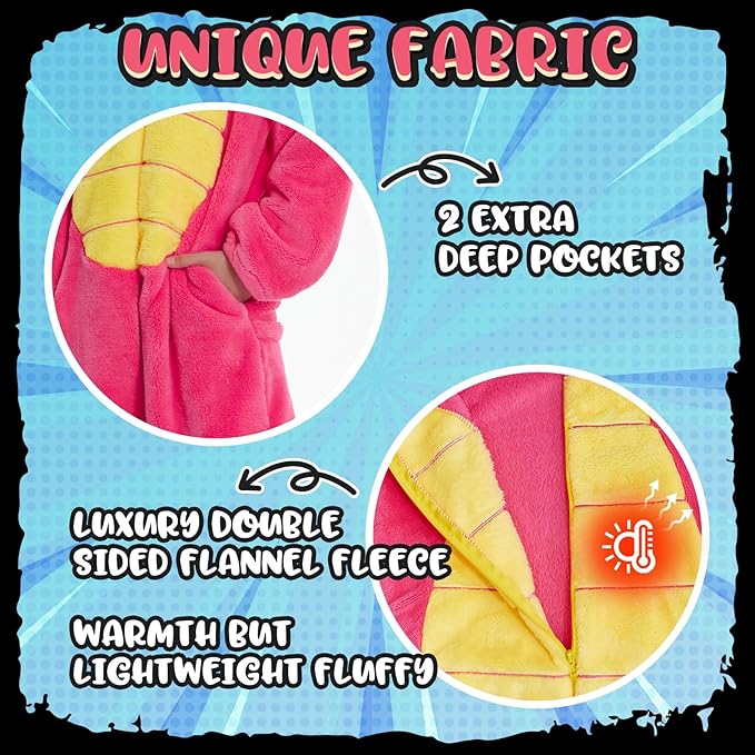 HSCTEK Fuzzy Teddy Fleece Adult Onesies Pajamas - Teen Long Sleeve Zip Up Hooded Blanket Sleep - One Piece Costume