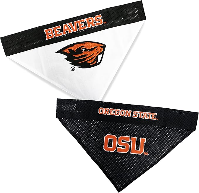 Pets First Collegiate Pet Accessories, Reversible Bandana, Oregon State Beavers, Large/X-Large