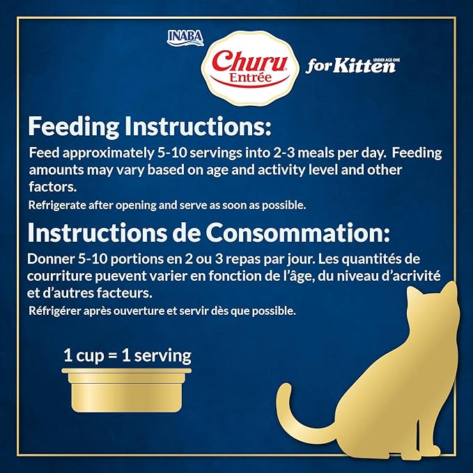 INABA Churu Entrée Pate for Cats, High Protein & Moisture, Prebiotic Wet Cat Food, 1.23oz. per Serving, 24 Servings, Tuna Variety