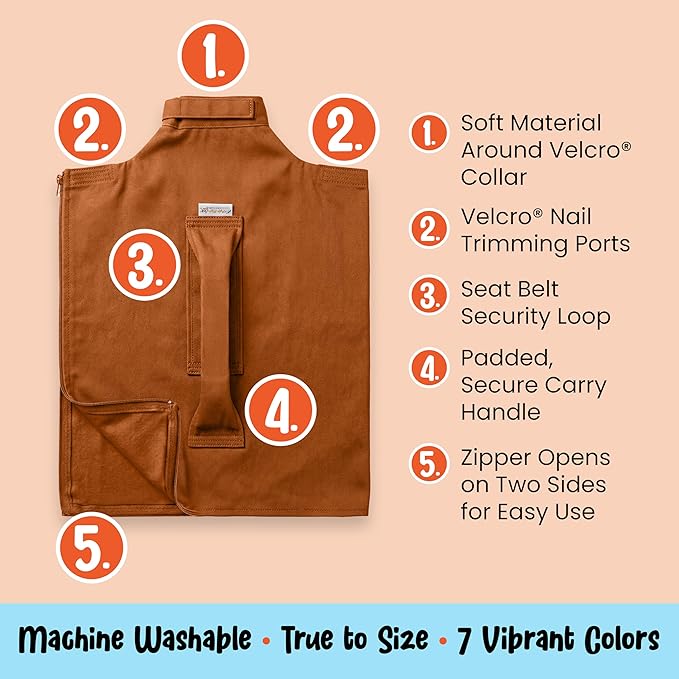 Cat-in-the-Bag Cozy Comfort Carrier - Extra Large Caramel Cat Carrier Soft and Pet Carrier for Medication Administration, Nail Clipping, Travel, Vet Visits, and Dental Care