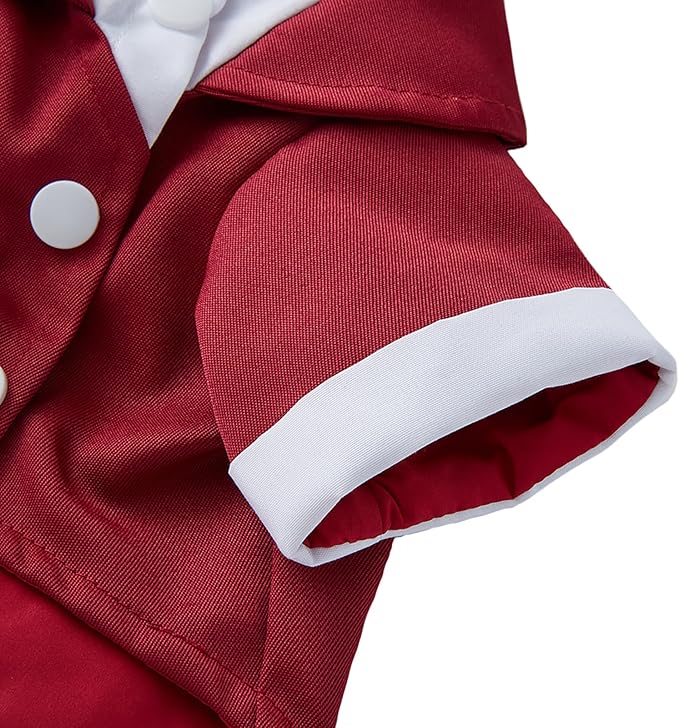 GabeFish Pets Wedding Jackets Suit for Dogs with Bow Tie Puppy Cat Formal Clothes Shirt Tuxedo (Red, S (Chest 12.9in/33cm))