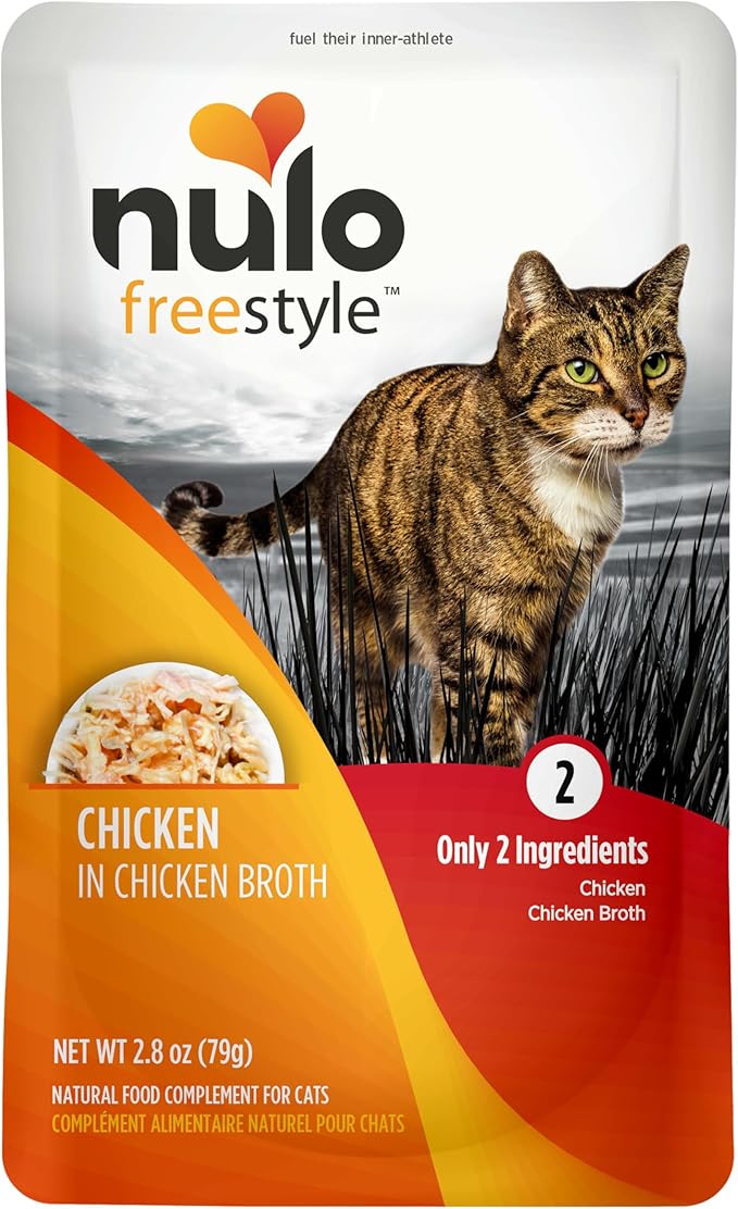 Nulo Freestyle Cat & Kitten Wet Cat Food - Chicken in Broth, Grain-Free, High Protein Soft Food Topper Treat, 2.8oz Pouches (Pack of 24)
