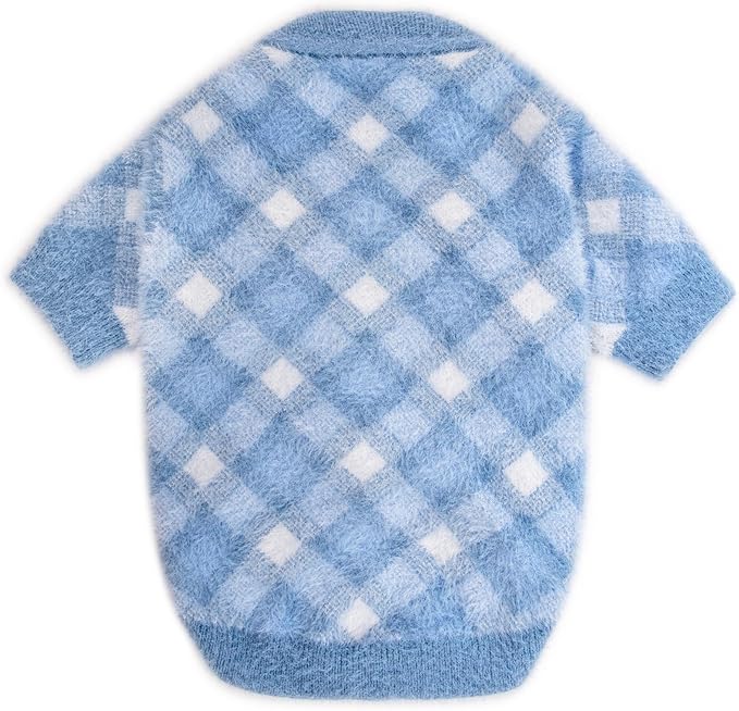 Dog Sweater, Sweaters for Small Dogs, Warm Soft Pet Clothes for Puppy, Medium Large Cat, Dogs Girl or Boy, Dog Shirt for Winter Christmas (Blue, Large)
