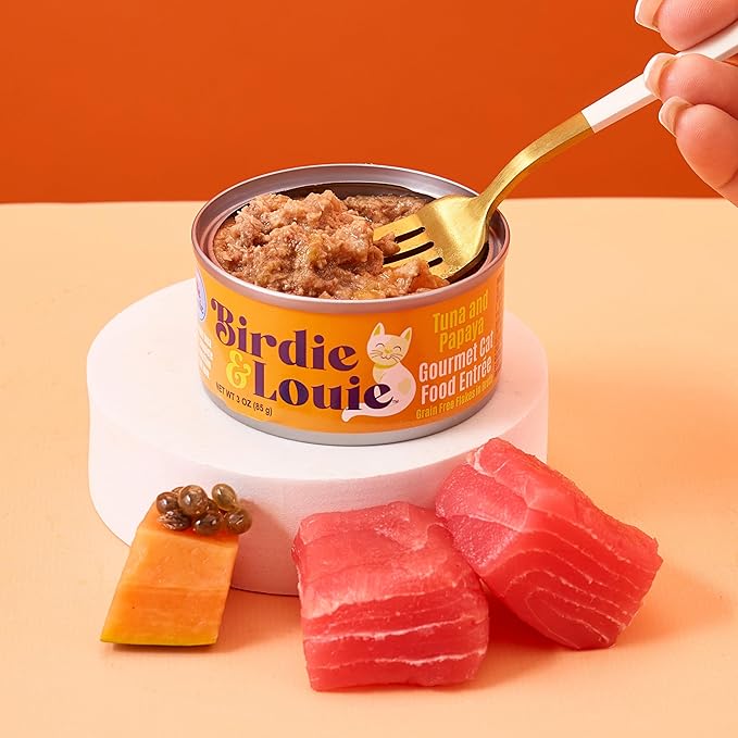Birdie & Louie Wet Cat Food Variety Pack of Tuna Flavors | 6 Cans of 5 Different Tuna Flavors | All Natural Ingredients, Grain Free | 3 Oz Cans, Bulk Case of 30 Cans
