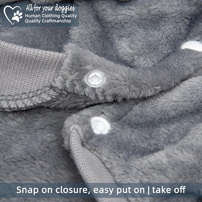 FabriCastle Dog Hoodie Sweater for Small Dogs Boy and Girl, Dog Clothes XS XXS Puppy Sweatshirt, Pet Outfit, Cat Clothing Super Soft Warm Snap On Closure (Light Grey, X-Small)