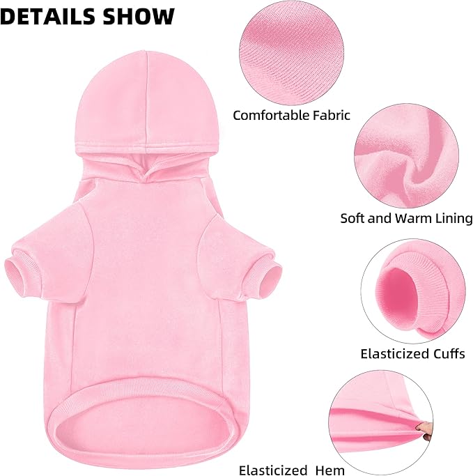 Dog Sweater Dog Hoodie Cold Weather Dog Coat Hooded Sweatshirt for Puppies,Cats, Small Medium Large Dogs (Pink(I Love My Dad), Medium)