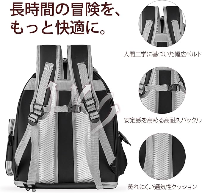 Cat Backpack Carrier with Large Space Bubble Window, Airline Approved Breathable Pet Carrier for Small Dogs Cats up to 15lbs, Foldable for Travel Hiking & Outdoor Use