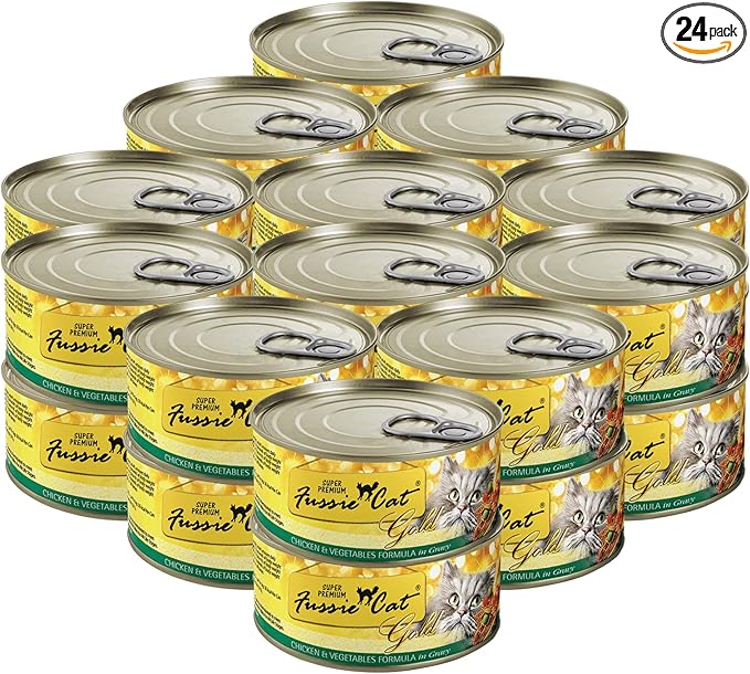 Fussie Cat Super Premium Chicken & Vegetables Formula in Gravy Grain-Free Wet Cat Food 2.82oz, case of 24