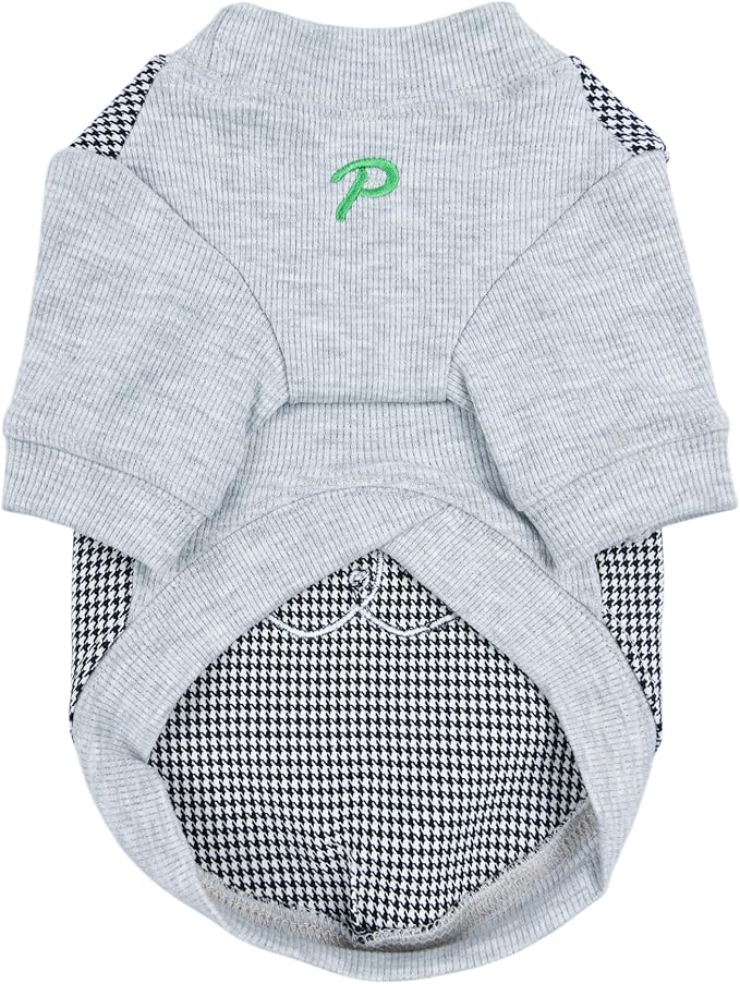 Puppia Francis Dog Shirt Round NeckTrendy Fashionable Cute Dog Apparel for Small and Medium Dogs, Black, Medium