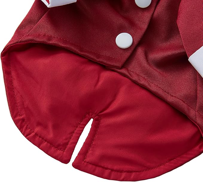 GabeFish Pets Wedding Jackets Suit for Dogs with Bow Tie Puppy Cat Formal Clothes Shirt Tuxedo (Red, XL (Chest 18.8in/48cm))
