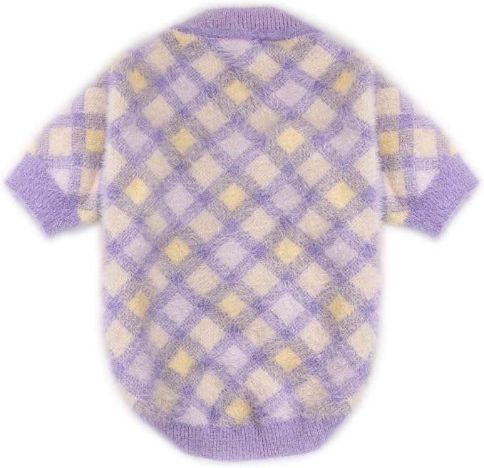 Dog Sweater, Sweaters for Small Dogs, Warm Soft Pet Clothes for Puppy, Medium Large Cat, Dogs Girl or Boy, Dog Shirt for Winter Christmas (Purple, Small)