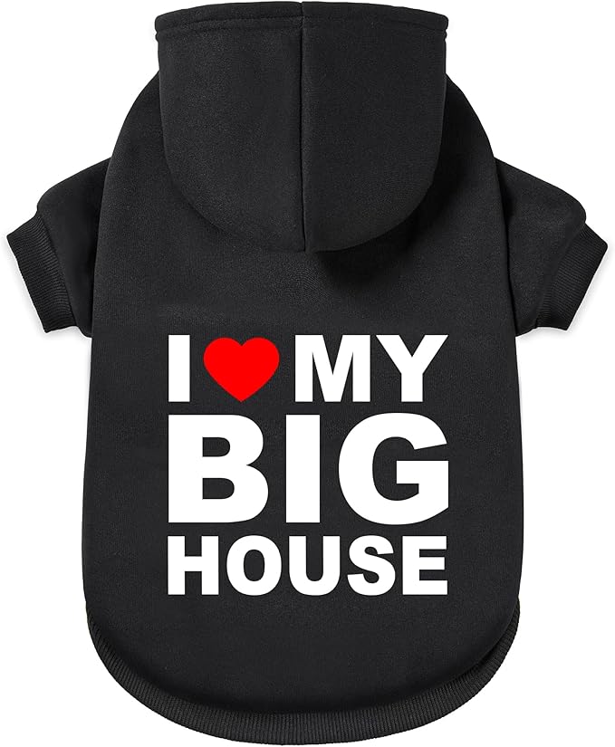 Dog Sweater Dog Hoodie Cold Weather Coat Hooded Sweatshirt for Puppies,Cats, Small Medium Large Dogs (Black(House), X-Small)