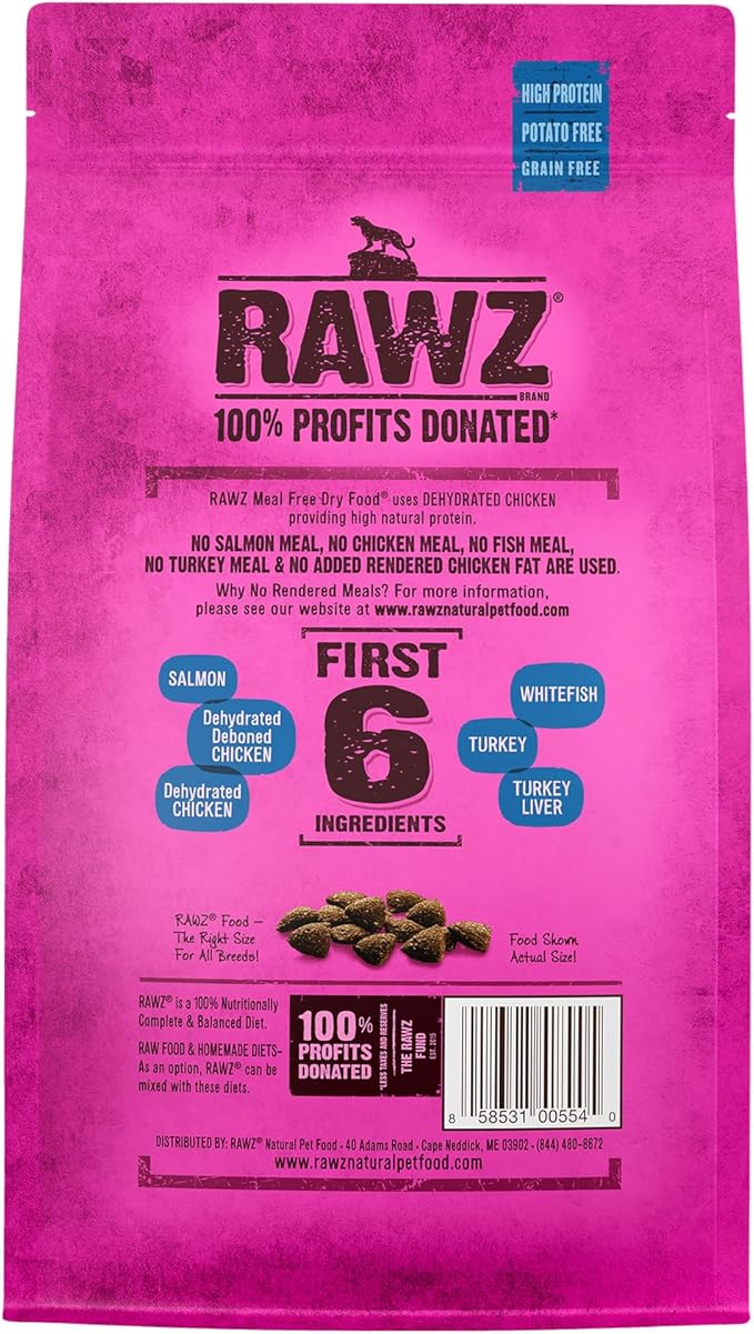 Rawz Salmon, Dehydrated Chicken & Whitefish Recipe Natural Dry Cat Food (1.75lb, Salmon, Dehydrated Chicken & Whitefish)