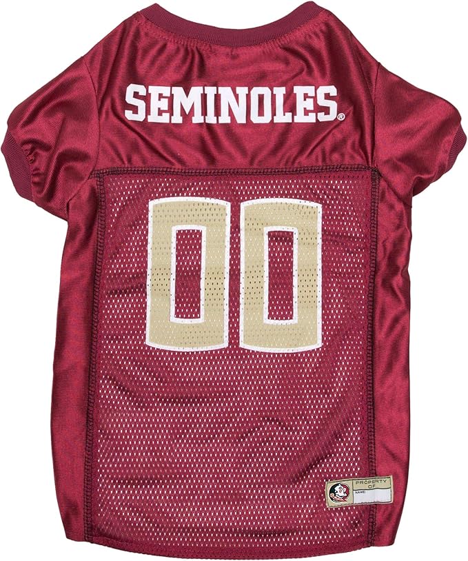 Pets First NCAA College Florida State Seminoles Mesh Jersey for DOGS & CATS, Small.Licensed Dog Jersey with your Favorite Football/Basketball College Team