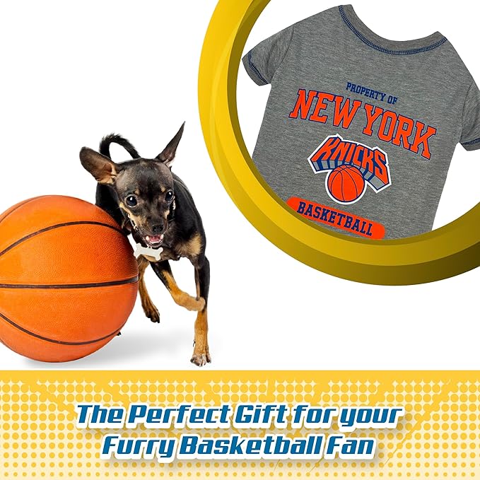 Pets First NBA Licensed Hoodies & T-shirt for Dogs & Cats, New York Knicks, Small