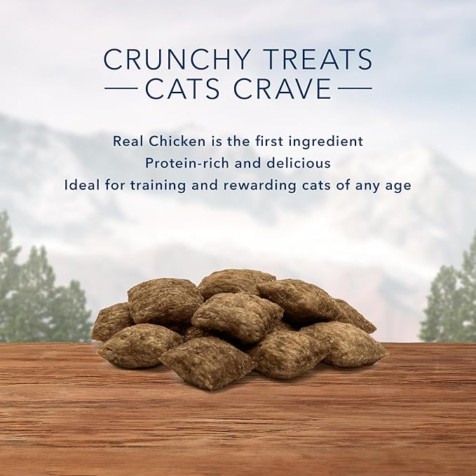 Blue Buffalo Wilderness High Protein Crunchy Cat Treats, Made with Natural Ingredients, Tasty Chicken, 2-oz Bag (Pack of 12)