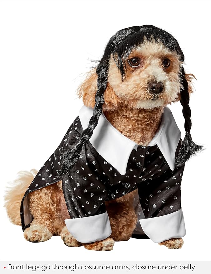 Wednesday TV Series: Wednesday Addams Pet Costume for For Dogs or Cats by Rubies, Medium