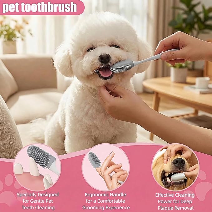 12PCS Dog Bath Kit & Dog Brush Kit for Dogs & Cats - Professional Pet Grooming Tools Set with Shedding Brush, Bath Scrubber, Dematting Comb & Storage Bag - Complete Dog Washing Essentials, Pink