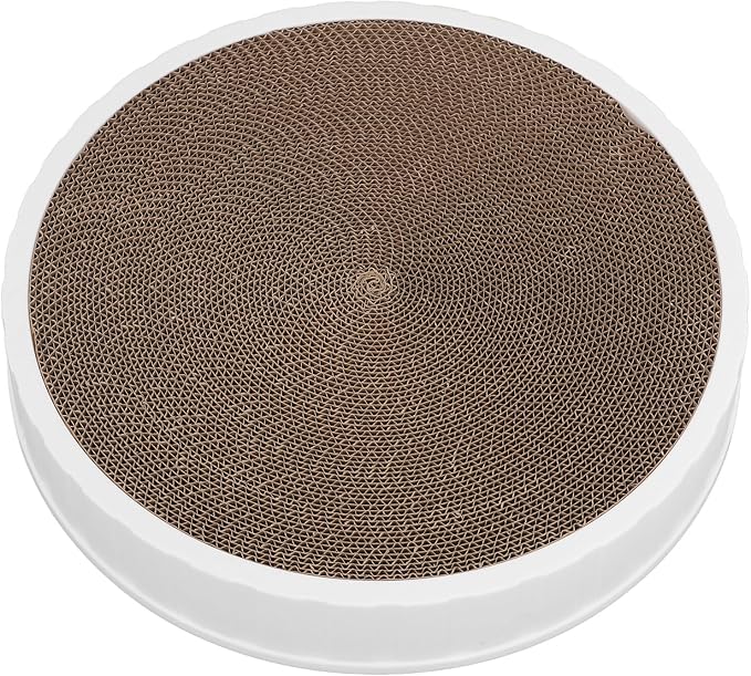 Artibetter Corrugated Cat Scratching Board Bowl with Replaceable Cardboard Core Round Cat Lounger Scratch Pad Furniture