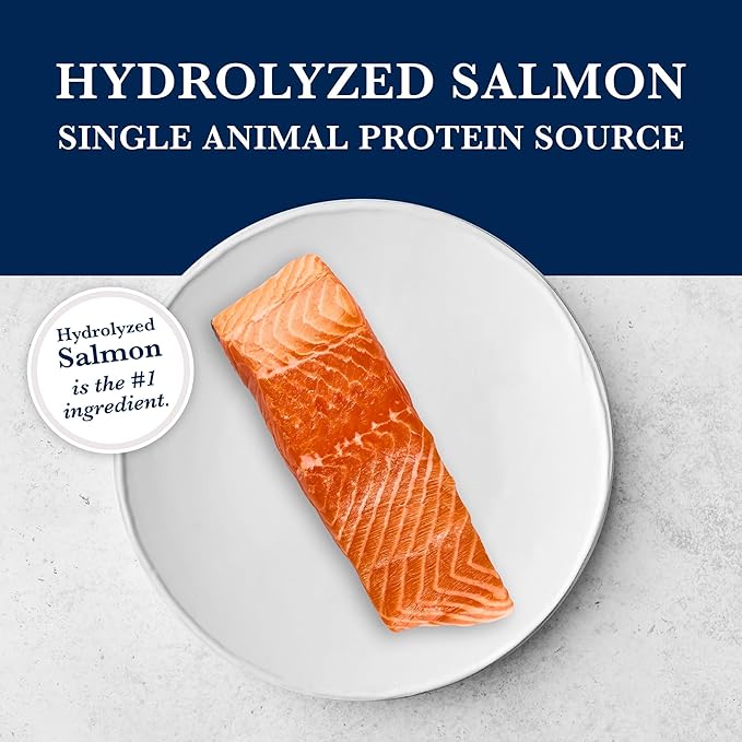 Blue Buffalo Natural Veterinary Diet HF Hydrolyzed for Food Intolerance Dry Cat Food, Veterinarian Prescription Required, Salmon, 7-lb. Bag