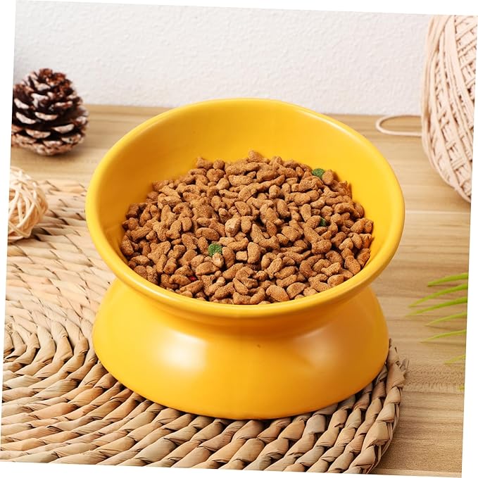 ibasenice Elevated Ceramic Cat Bowl Stylish Design for Pet Feeding and Watering Comfortable Height for Easy Access Versatile Use for Cats and Dogs