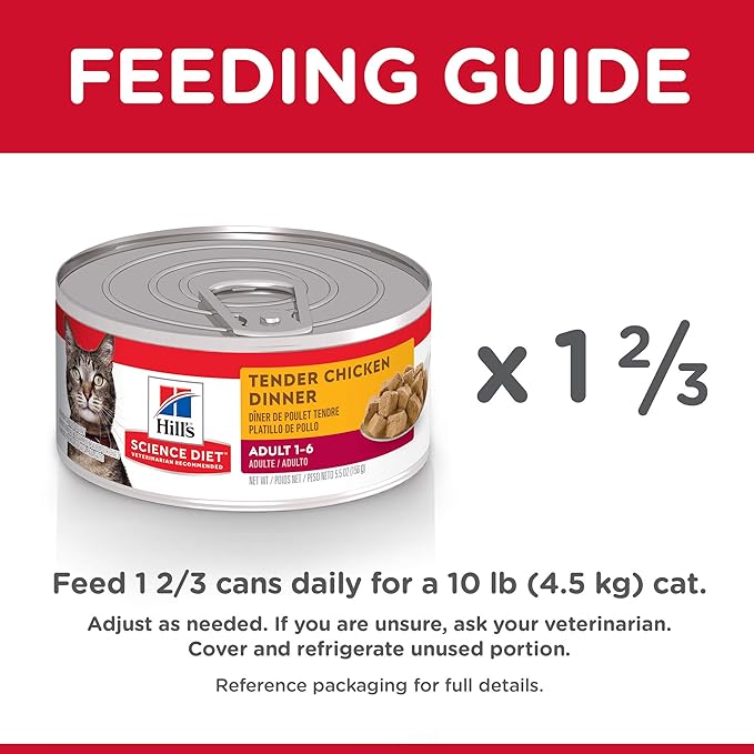 Hill's Science Diet Adult 1-6 Wet Cat Food, Chicken Stew, 5.5 oz. Cans, 24-Pack