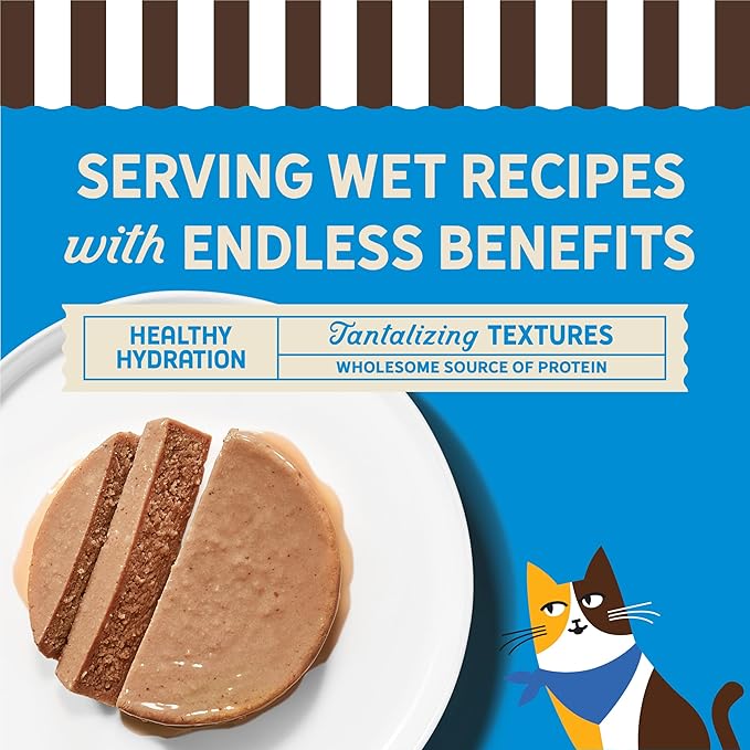 Merrick Purrfect Bistro Grain Free Premium Soft Canned Pate Adult Wet Cat Food, Surfin’ And Turfin’ Recipe - (Pack of 24) 3 oz. Cans