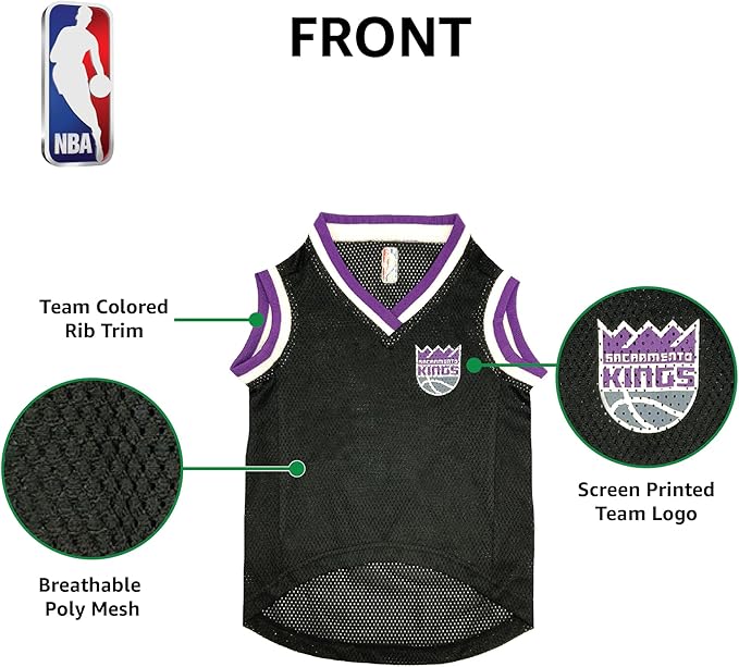 Pets First NBA Sacramento Kings Mesh Dog Jersey, Medium