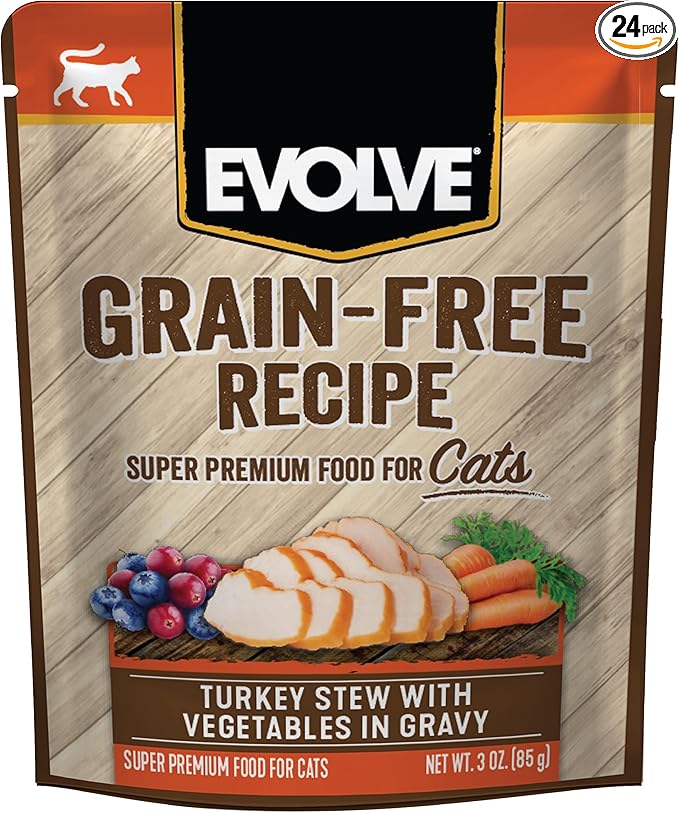 Evolve Grain Free Turkey Stew with Veggies in Gravy Wet Cat Food | 3 oz - 24 pk