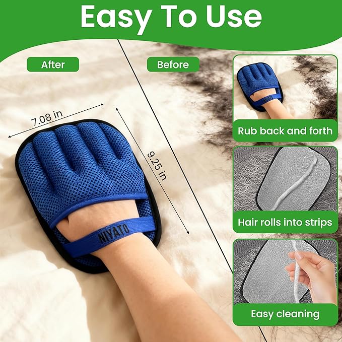 Pet Self Cleaning Slicker Brush and Pet Hair Removal Glove. A dog brush also a cat brush for Shedding,De-shedding, Massaging for Long and Short Haired Dogs, Cats.The Cleaning Glove has Improved Design