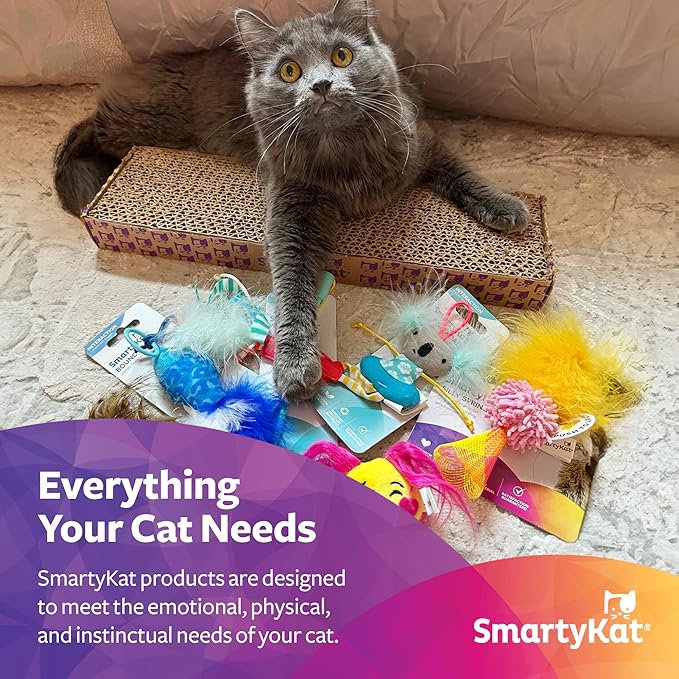 Instincts by SmartyKat 3-Pack Catnip Caravan Mice Plush Cat Toys, Contains Catnip & Silvervine - Multicolor, 3-Pack