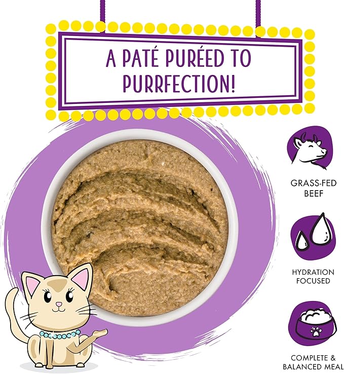 Weruva Wet Cat Food, The Newly Feds with Beef and Salmon Pate, 2.8oz Slide N Serve Pouch, Pack of 12