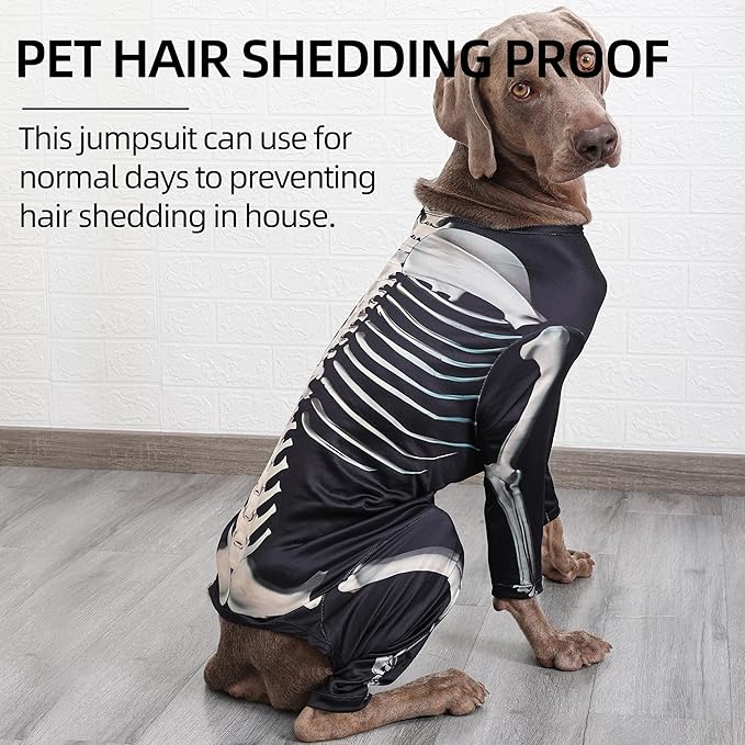 Halloween Dog Costumes, Dog Jumpsuit Halloween Skeleton Costumes Cosplay Sweatshirt, Funny Dress Up Apparel Clothes for Small Dogs Cats M