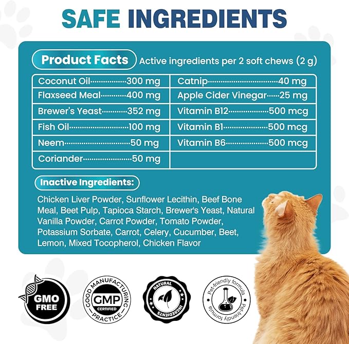 Chewable Flea Treatment for Cats Flea and Tick Prevention for Cats Chewables Fleas Chewables for Cat of All Breeds and Ages 400 Chewable Tablets